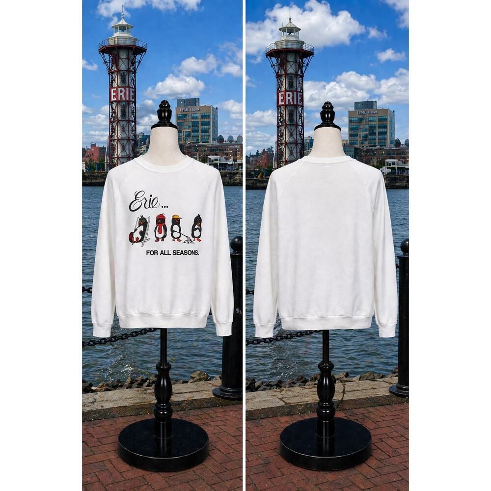 Vintage Erie PA Penguins Sweatshirt Screen Stars USA XL Graphic